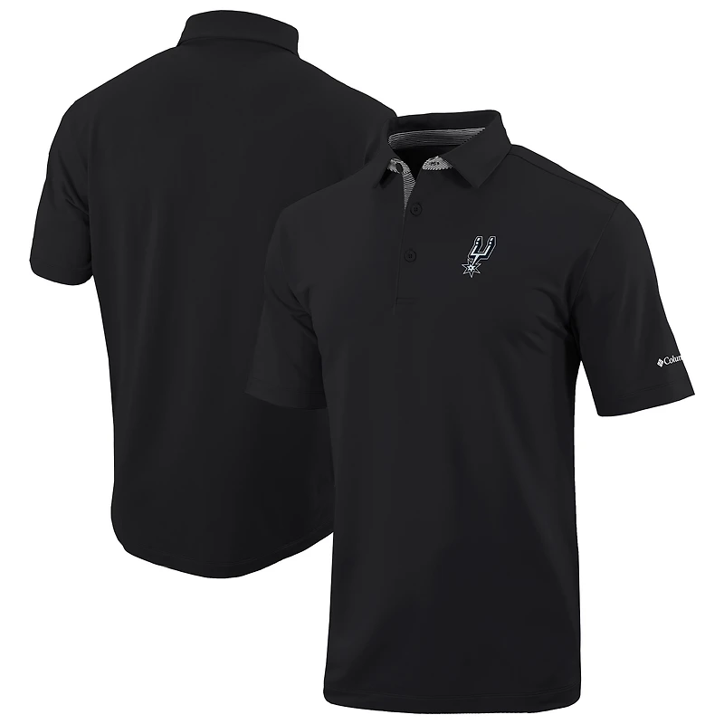 Men's Columbia Black San Antonio Spurs Omni-Wick Even Lie Polo