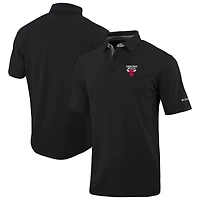 Men's Columbia Black Chicago Bulls Omni-Wick Even Lie Polo
