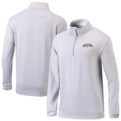 Men's Columbia Gray/White San Antonio Spurs Omni-Wick Even Lie Quarter-Zip Pullover