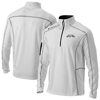 Men's Columbia White San Antonio Spurs Omni-Wick Shotgun Quarter-Zip Pullover