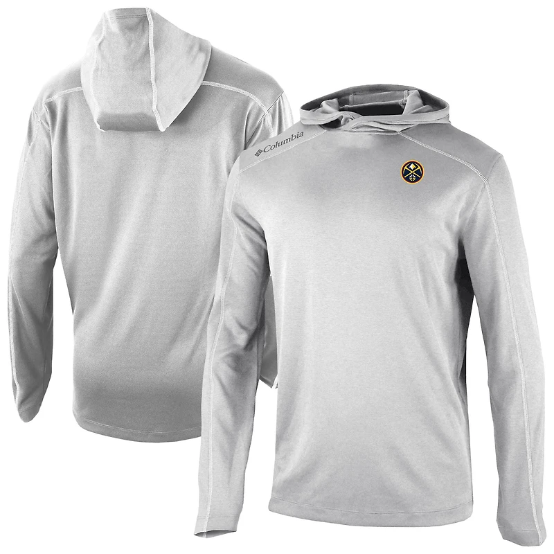 Men's Columbia Gray Denver Nuggets Omni-Wick Shotgun Pullover Hoodie