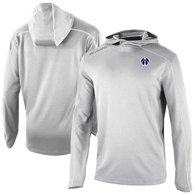 Men's Columbia Gray Washington Wizards Omni-Wick Shotgun Pullover Hoodie