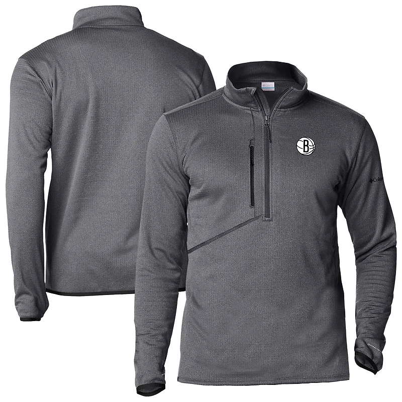 Men's Columbia Gray Brooklyn Nets Park View Half-Zip Top
