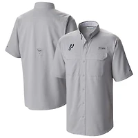 Men's Columbia Gray San Antonio Spurs Omni-Wick Low Drag Offshore Button-Up Shirt