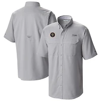 Men's Columbia Gray Denver Nuggets Omni-Wick Low Drag Offshore Button-Up Shirt