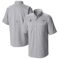 Men's Columbia Gray Brooklyn Nets Omni-Wick Low Drag Offshore Button-Up Shirt