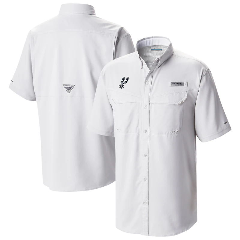 Men's Columbia White San Antonio Spurs Omni-Wick Low Drag Offshore Button-Up Shirt