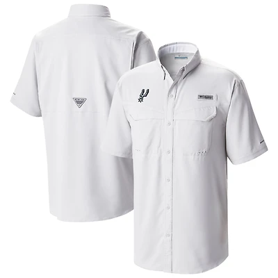 Men's Columbia White San Antonio Spurs Omni-Wick Low Drag Offshore Button-Up Shirt