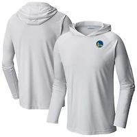 Men's Columbia White Golden State Warriors Terminal Tackle Long Sleeve Hoodie T-Shirt