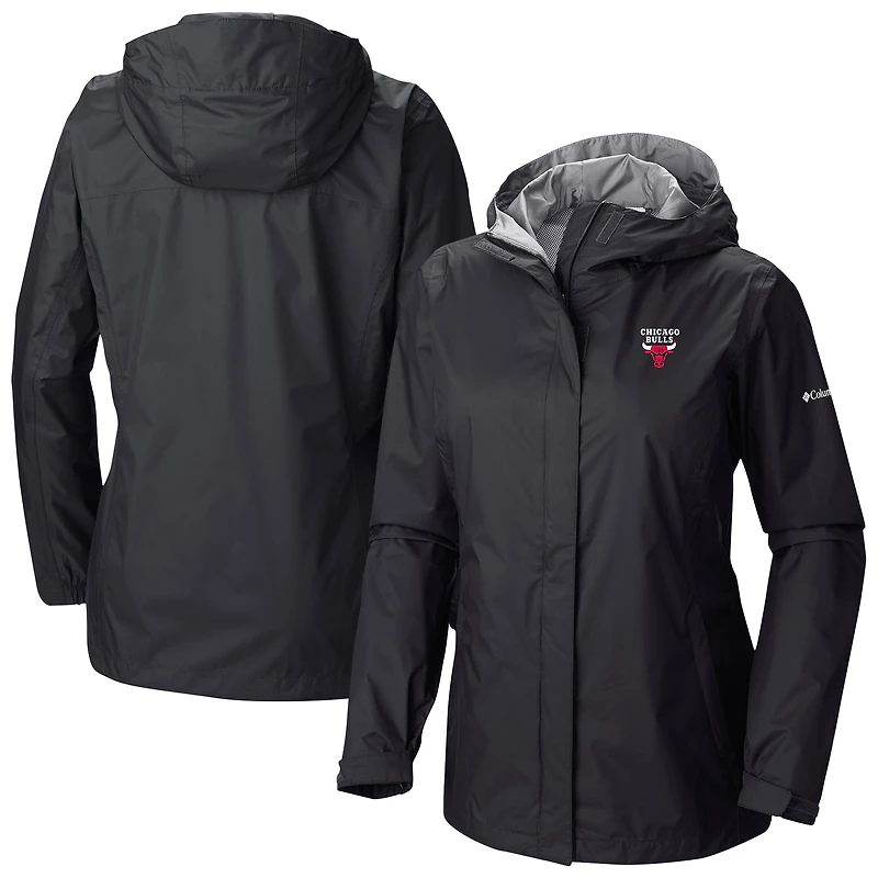 Women's Columbia  Black Chicago Bulls Arcadia Omni-Tech™ Full-Zip Hoodie Jacket