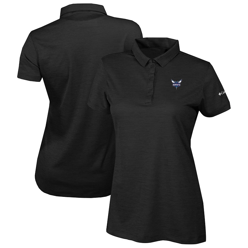 Women's Columbia Black Charlotte Hornets Omni-Wick Set II Polo