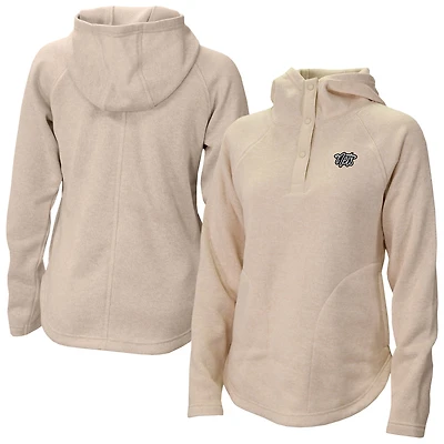 Women's Columbia White Brooklyn Nets Sweater Weather Quarter-Snap Hoodie