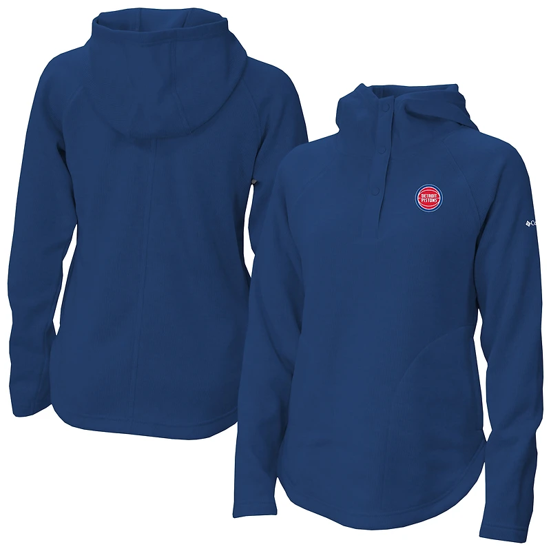 Women's Columbia Detroit Pistons Sweater Weather Quarter-Snap Hoodie