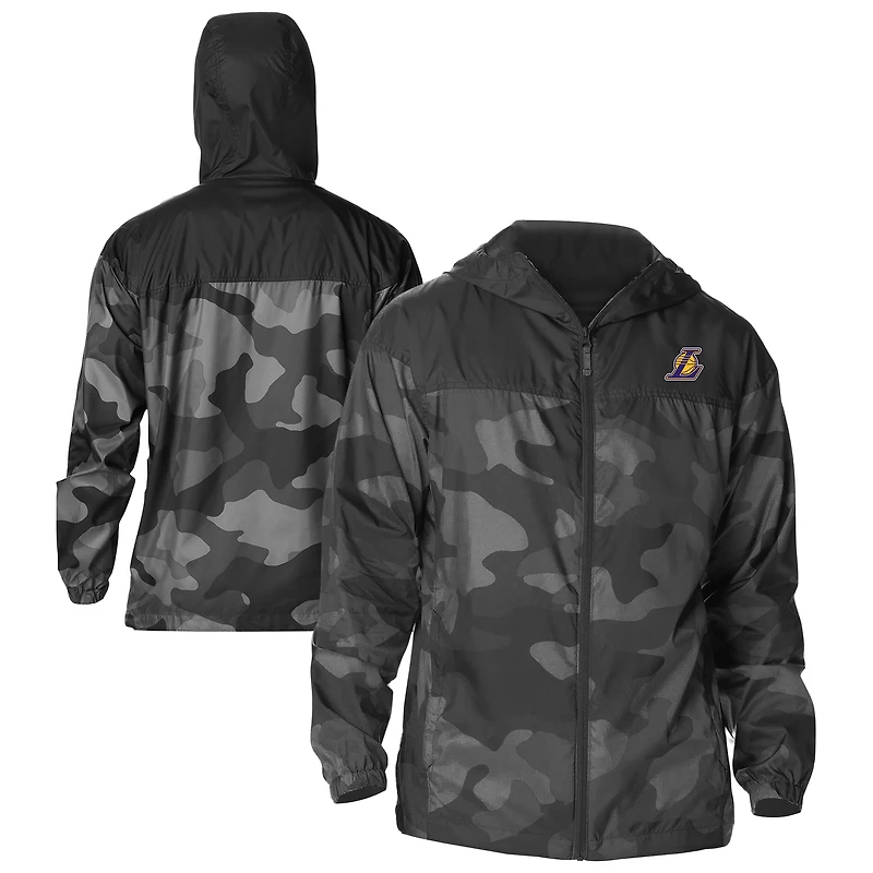 Men's Columbia Black Los Angeles Lakers Flash Challenger Windbreaker Jacket