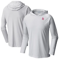 Men's Columbia  White Houston Rockets PFG Super Terminal Tackle Hoodie