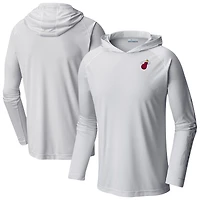 Men's Columbia  White Miami Heat PFG Super Terminal Tackle Hoodie
