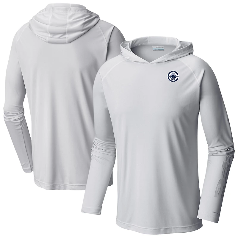 Men's Columbia White LA Clippers PFG Super Terminal Tackle Hoodie