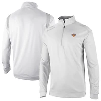 Men's Columbia White New York Knicks Oakland Downs Omni-Wick Quarter-Zip Top