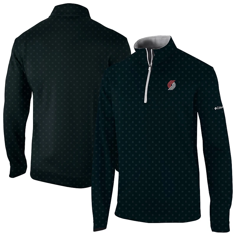 Men's Columbia Black Portland Trail Blazers Wickham Hills Omni-Wick Quarter-Zip Jacket