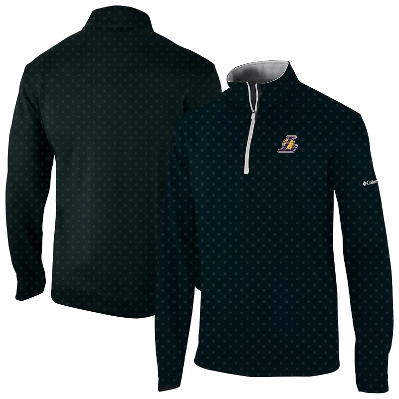 Men's Columbia Black Los Angeles Lakers Wickham Hills Omni-Wick Quarter-Zip Jacket