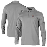 Men's Columbia Gray New York Knicks Omni-Wick Pin High Long Sleeve Polo