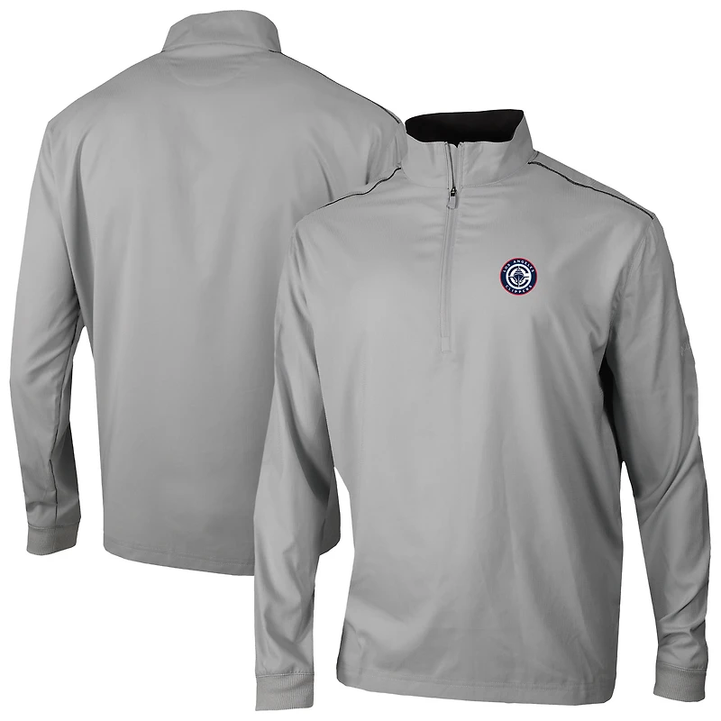 Men's Columbia Gray LA Clippers Omni-Wick Bogey's Paradise Quarter-Zip Top