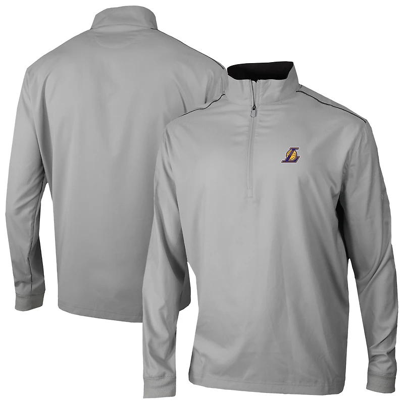 Men's Columbia Gray Los Angeles Lakers Omni-Wick Bogey's Paradise Quarter-Zip Top