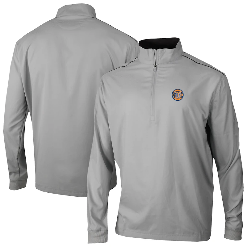 Men's Columbia Gray New York Knicks Omni-Wick Bogey's Paradise Quarter-Zip Top