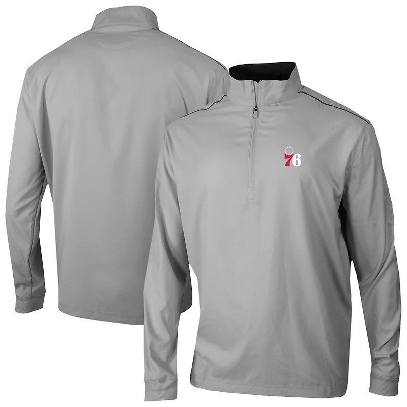 Men's Columbia Gray Philadelphia 76ers Omni-Wick Bogey's Paradise Quarter-Zip Top