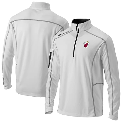 Men's Columbia  White Miami Heat Omni-Wick Shotgun Quarter-Zip Jacket
