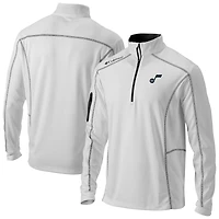 Men's Columbia  White Utah Jazz Omni-Wick Shotgun Quarter-Zip Jacket