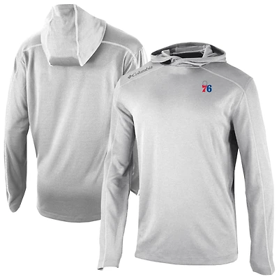 Men's Columbia Gray Philadelphia 76ers Omni-Wick Shotgun Pullover Hoodie
