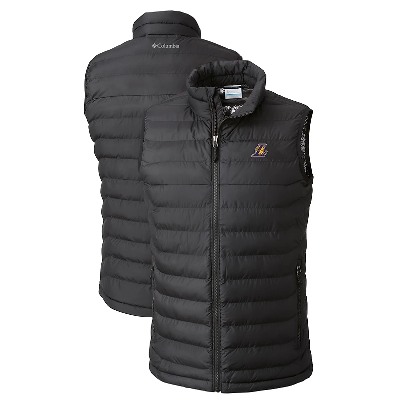 Men's Columbia  Black Los Angeles Lakers Powder Lite Omni-Heat Reflective Full-Zip Vest