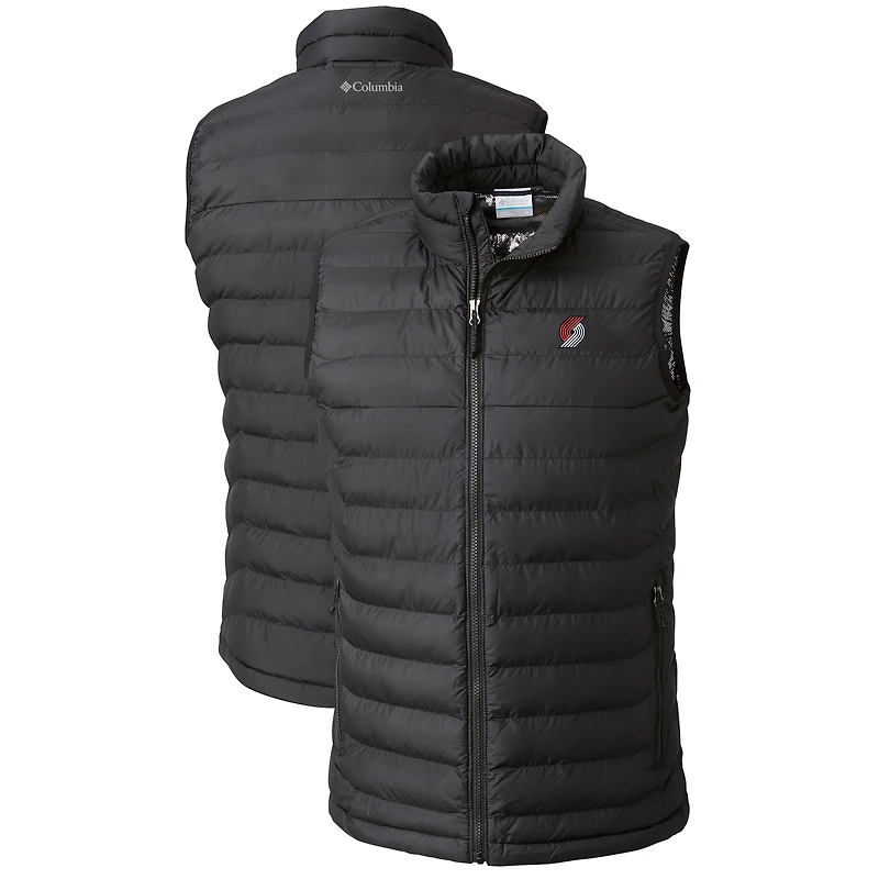 Men's Columbia Black Portland Trail Blazers Powder Lite Omni-Heat Reflective Full-Zip Vest