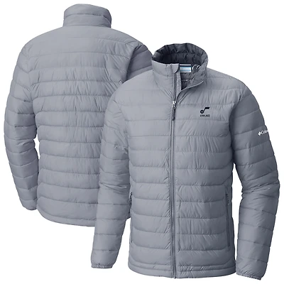 Men's Columbia Gray Utah Jazz Powder Lite Omni-Heat Reflective Full-Zip Jacket