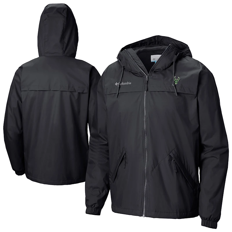 Men's Columbia  Black Milwaukee Bucks Oroville Creek Lined Full-Zip Jacket