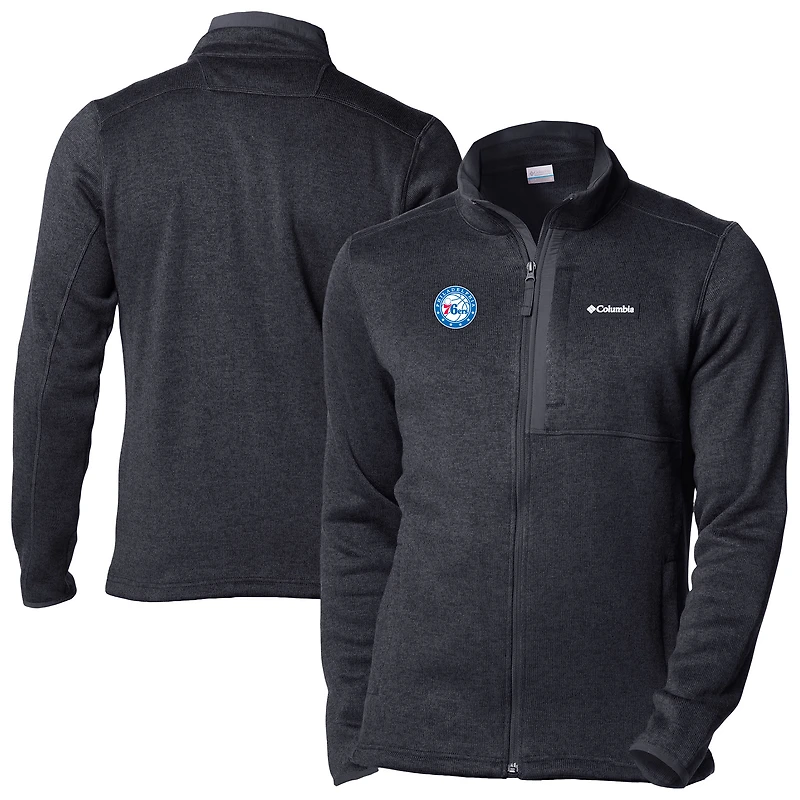 Men's Columbia  Black Philadelphia 76ers Sweater Weather Full-Zip Jacket