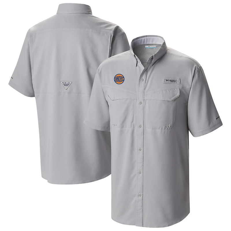 Men's Columbia Gray New York Knicks Omni-Wick Low Drag Offshore Button-Up Shirt