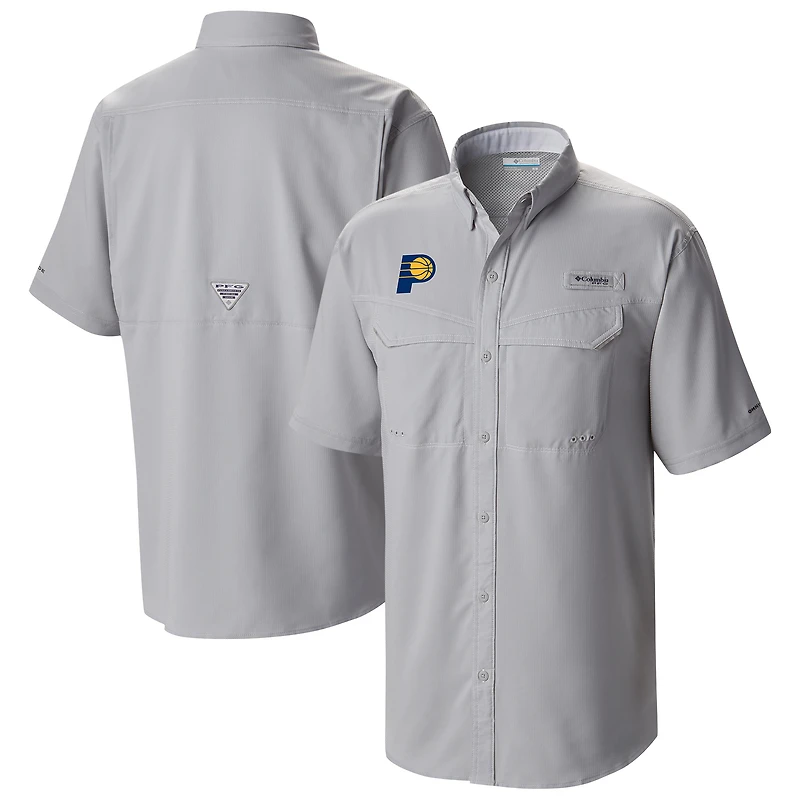 Men's Columbia Gray Indiana Pacers Omni-Wick Low Drag Offshore Button-Up Shirt