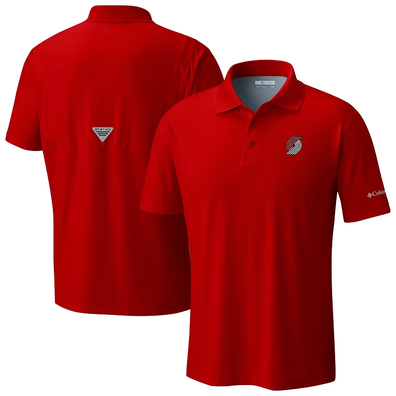 Men's Columbia Red Portland Trail Blazers Low Drag Offshore Polo