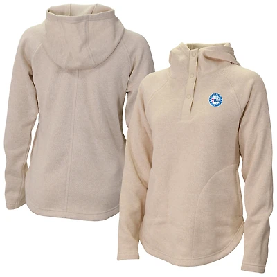 Women's Columbia  Cream Philadelphia 76ers Sweater Weather Quarter-Snap Hoodie