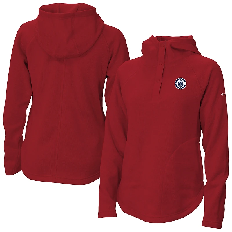 Women's Columbia  Red LA Clippers Sweater Weather Quarter-Snap Hoodie