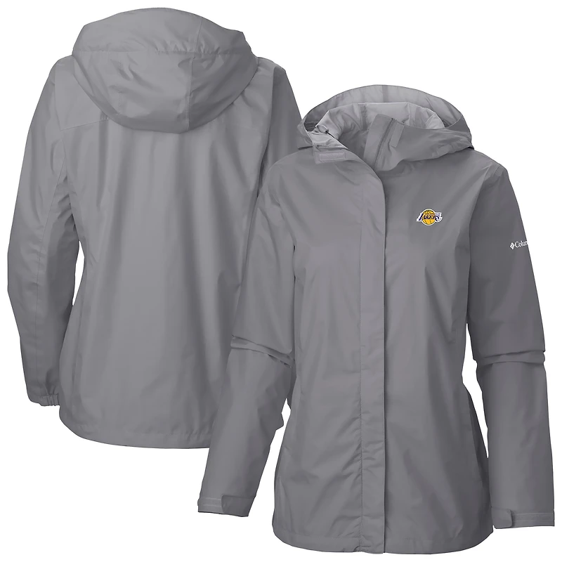 Women's Columbia Gray Los Angeles Lakers Arcadia Full-Zip Rain Jacket