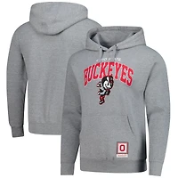 Men's Mitchell & Ness  Heather Gray Ohio State Buckeyes Classic Arch Pullover Hoodie