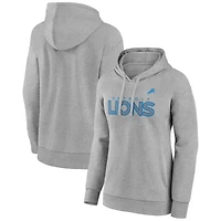 Women's  Gray Detroit Lions Check List Pullover Hoodie