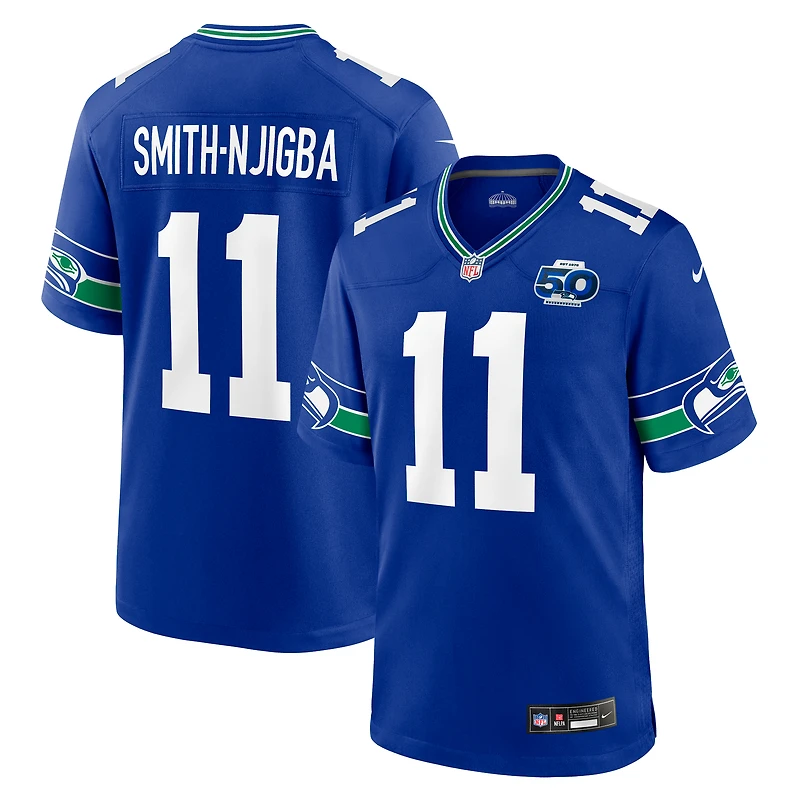 Men's Nike Jaxon Smith-Njigba Royal Seattle Seahawks Alternate 2 50th Season Game Jersey