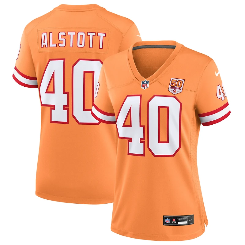 Women's Nike Mike Alstott Creamsicle  Tampa Bay Buccaneers 50th Season Game Jersey