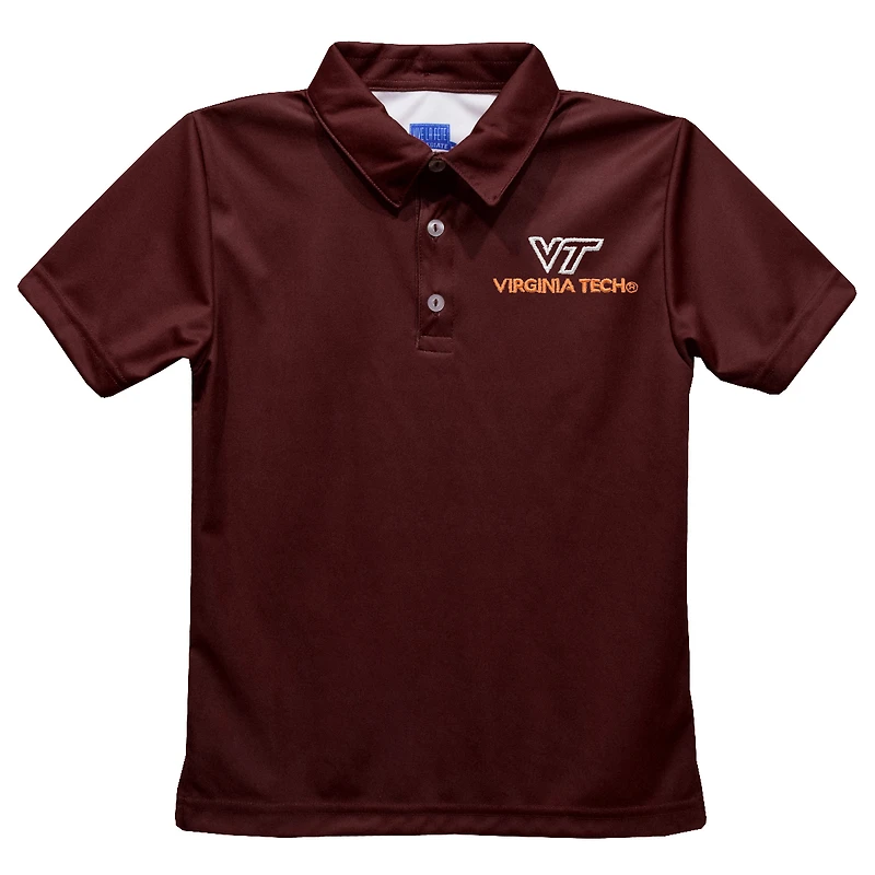 Youth Vive La Fete  Maroon Virginia Tech Hokies Solid Polo