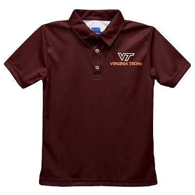 Youth Vive La Fete  Maroon Virginia Tech Hokies Solid Polo