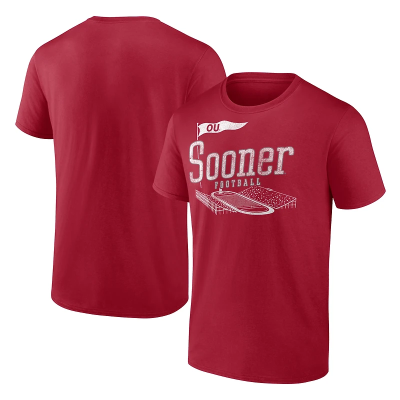Men's Crimson Oklahoma Sooners Football T-Shirt